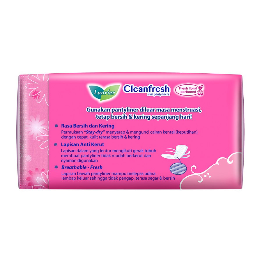 Pembalut Laurier Pantyliner Clean Fresh 40 S Perfume