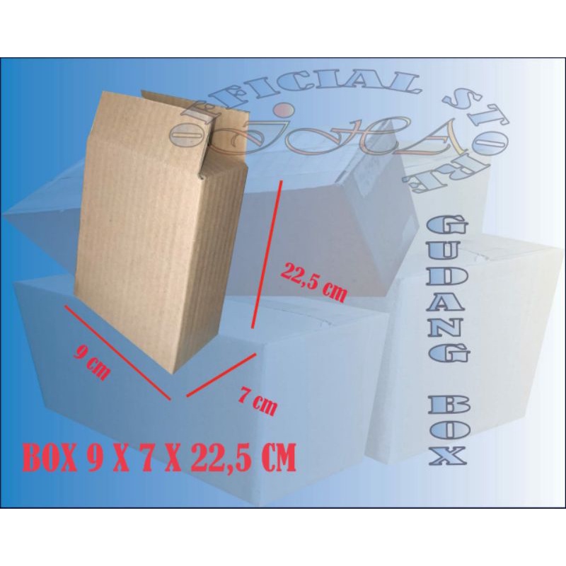 

box paket uk 9x7x22,5 cm packing online kerdus murah