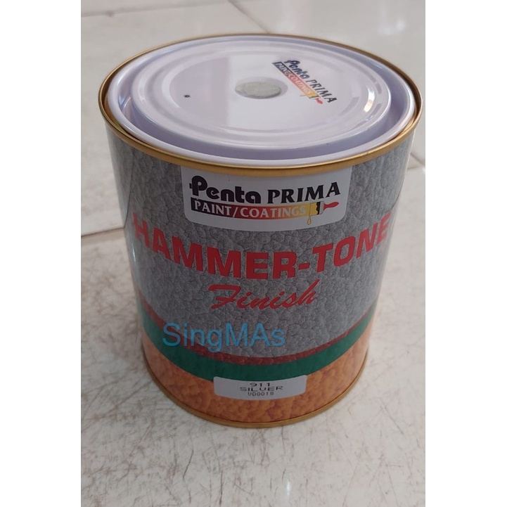 Cat Besi PENTA HAMMER TONE 911 SILVER 1Kg Perak Cat Logam Kayu Pagar Hammertone