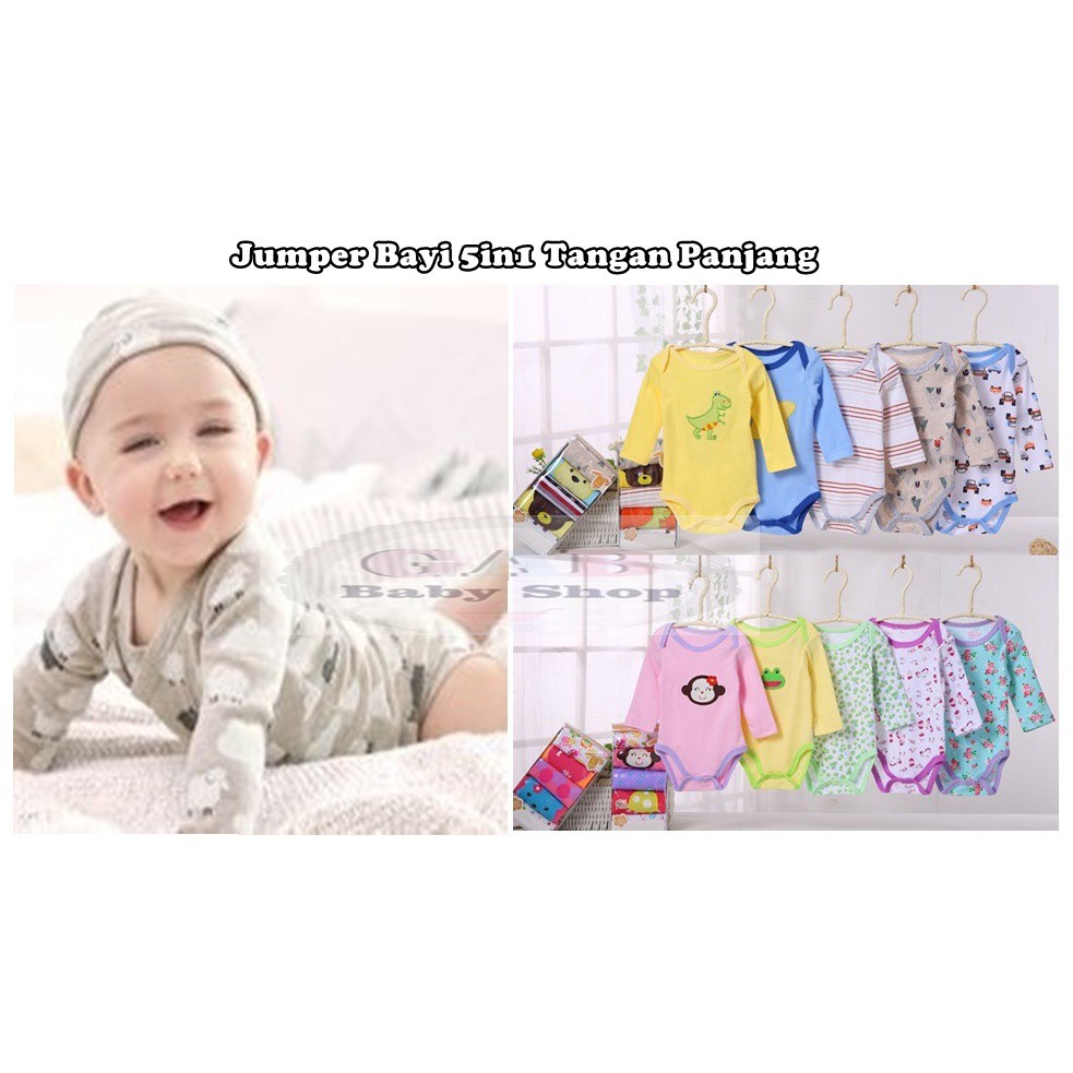 Jumper Bayi Lengan Panjang CarterLove Ecer/5in1 (isi 5 pcs)