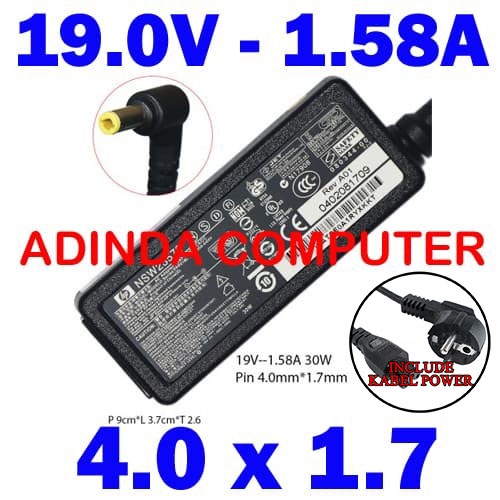 Adaptor Charger HP Mini 110C-1100DX 110C-1105DX 110C-1 110 210 ORI