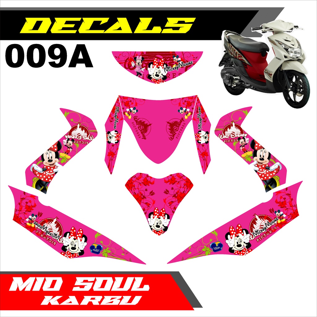 Decal Sticker - Dekal Stiker  Fullbody MIO SOUL KARBU 2007/2008/2009 Desain MICKEY MOUSE -009