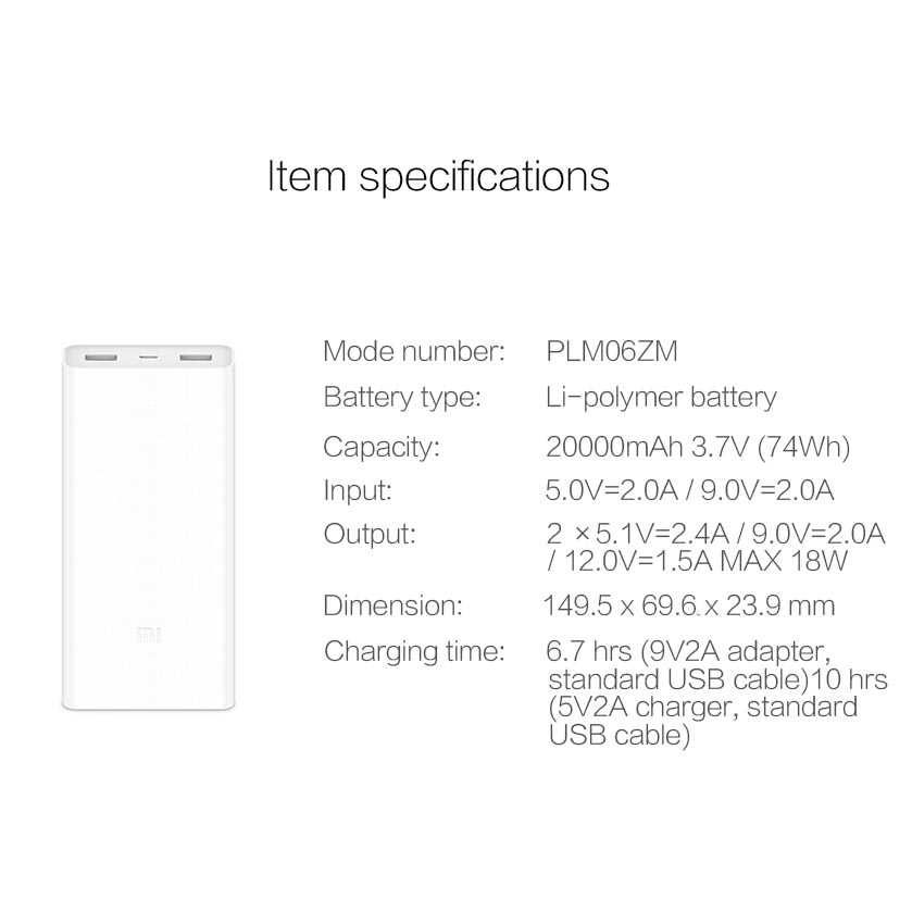 Xiaomi Power Bank 20000mAh Gen2C (ORIGINAL)