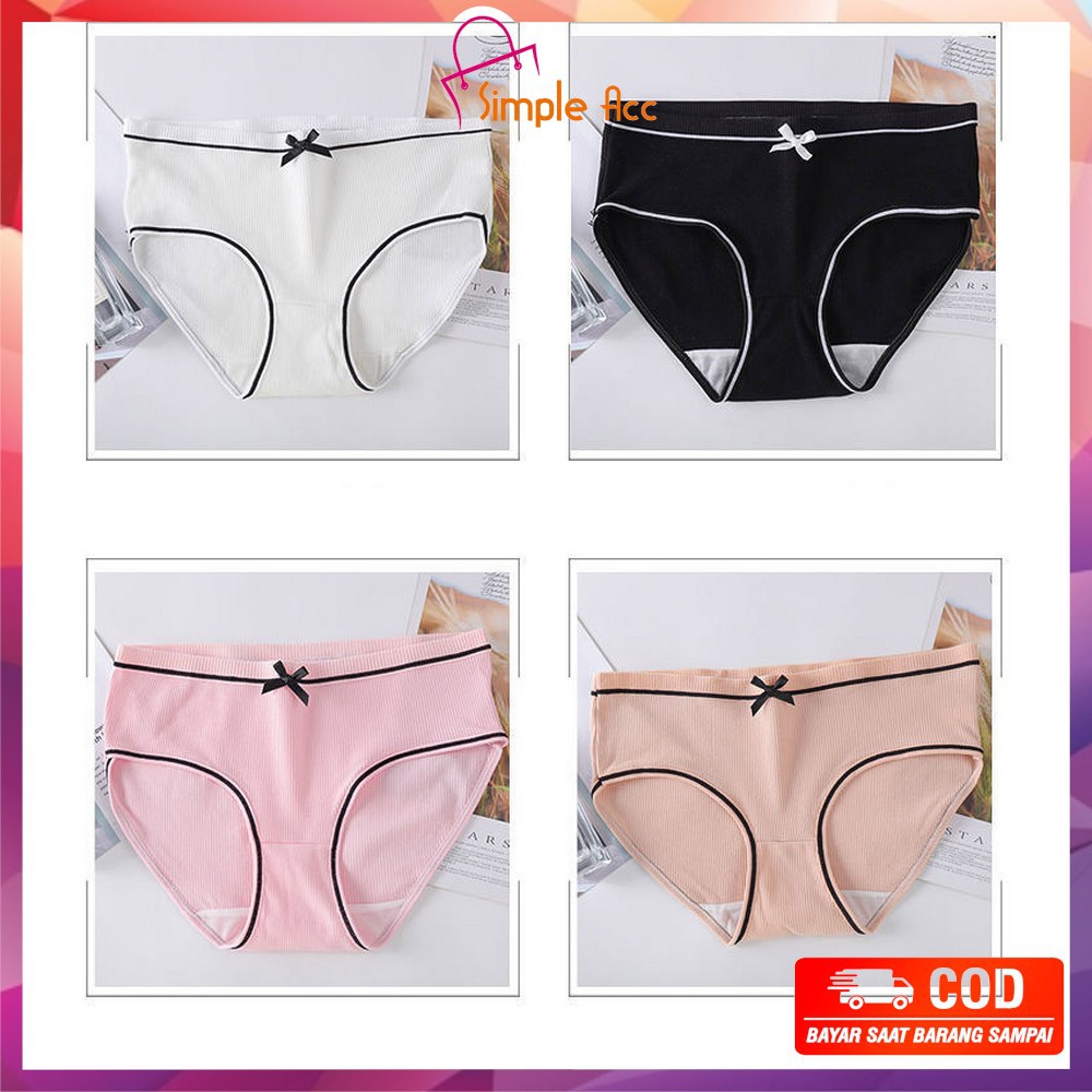 Celana Dalam Wanita Polos List Pita CD Cewek Import / Underwear Wanita / Sempak Wanita