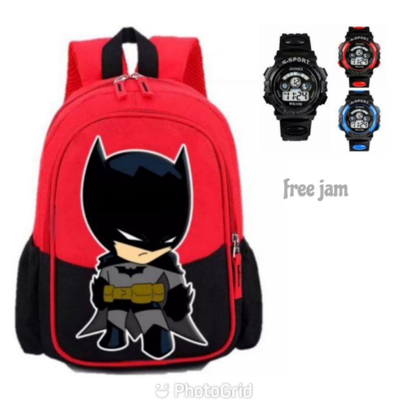 Tas Ransel anak sekolah Tk/Sd/ Free jam tangan anak Gshock