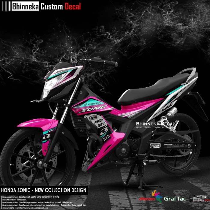 DECAL STICKER HONDA SONIC PINK RCB