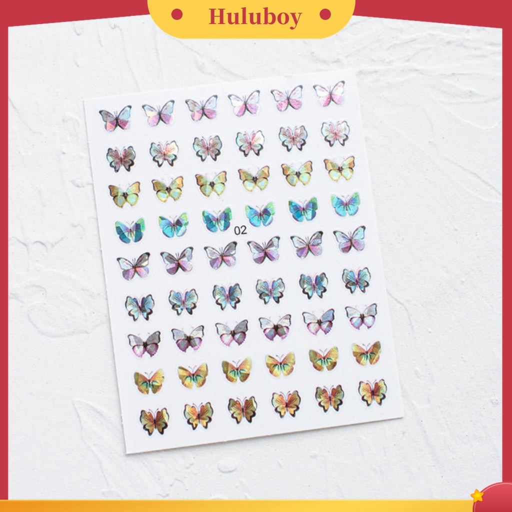 Huluboy Huluboy♡ Stiker Kuku Motif Butterfly Tahan Air Untuk Nail Art
