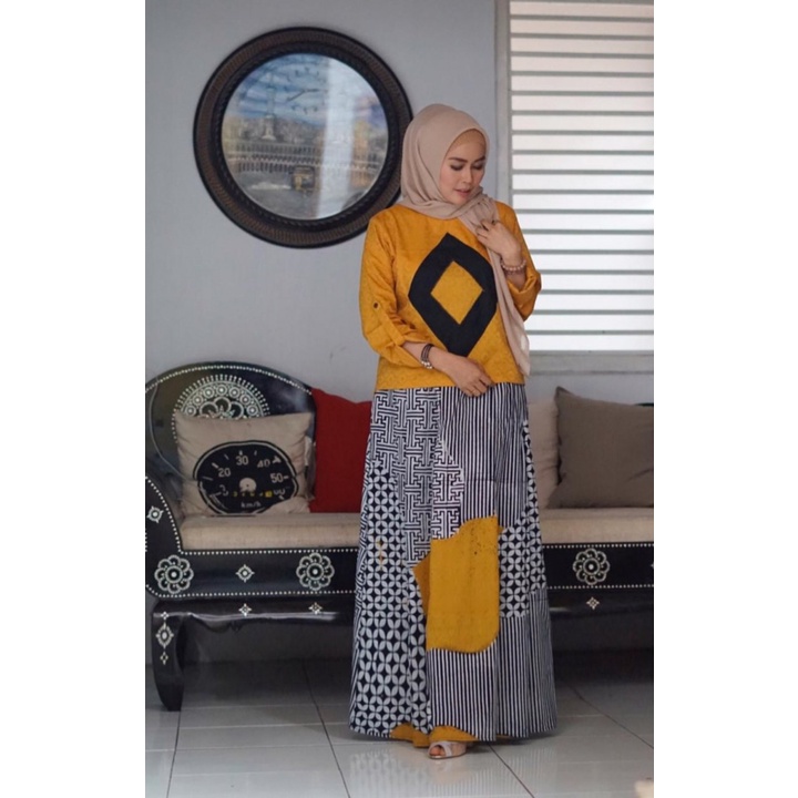 [Muve BoutiQue] Sun Summit Stelan Kuning Sutra motif Batik by Rizaro original branded ori