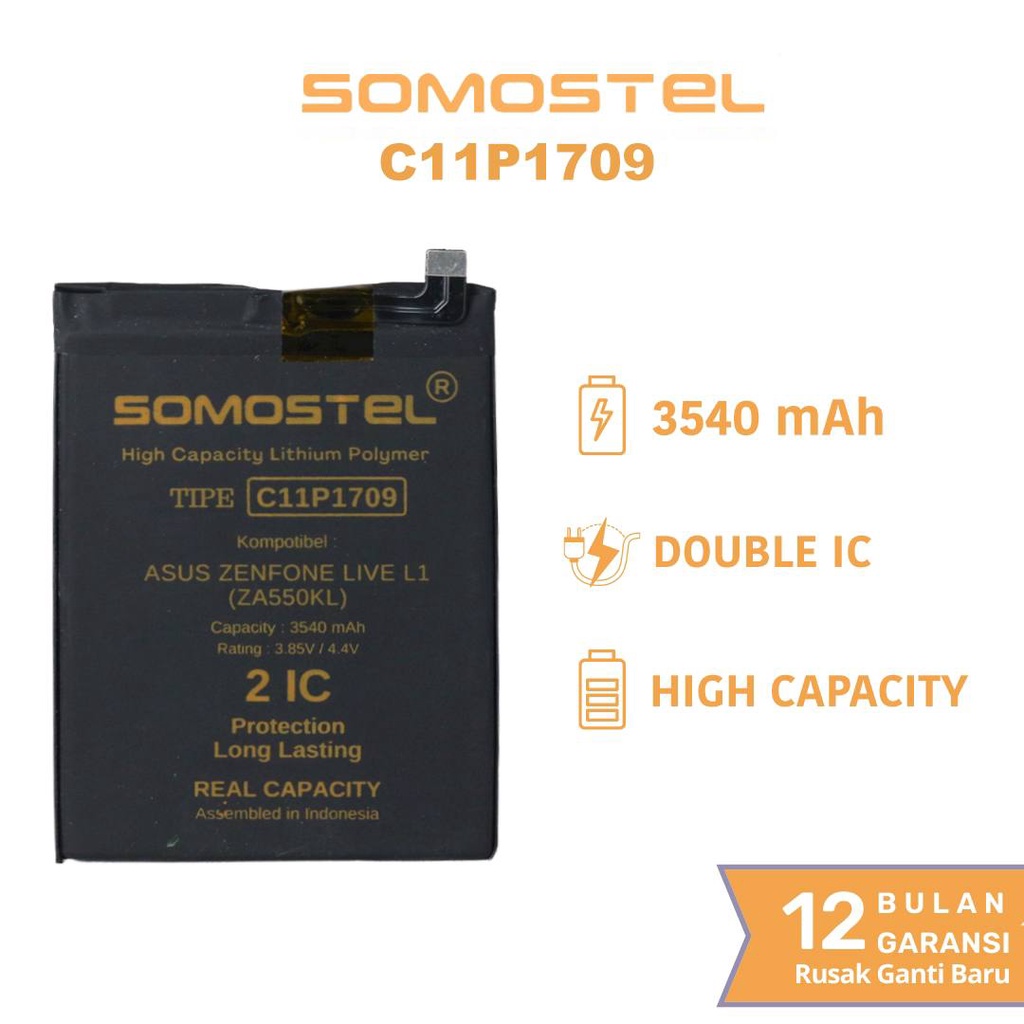 Somostel - C11P1709 Zenfone Live L1 / ZA550KL Batre Batrai Baterai