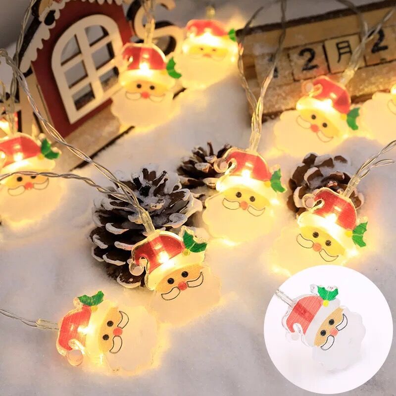 (1.5M / 3m) Lampu Natal / Kabel Tembaga Tenaga Baterai Bentuk Santa Claus