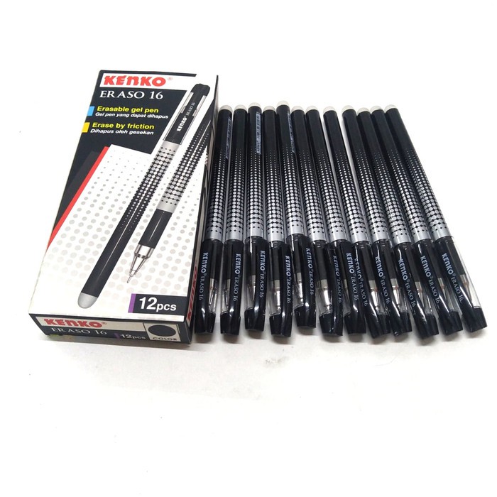 KENKO BALLPOINT ERASO 16 GEL / KENKO ERASABLE GEL PEN HITAM