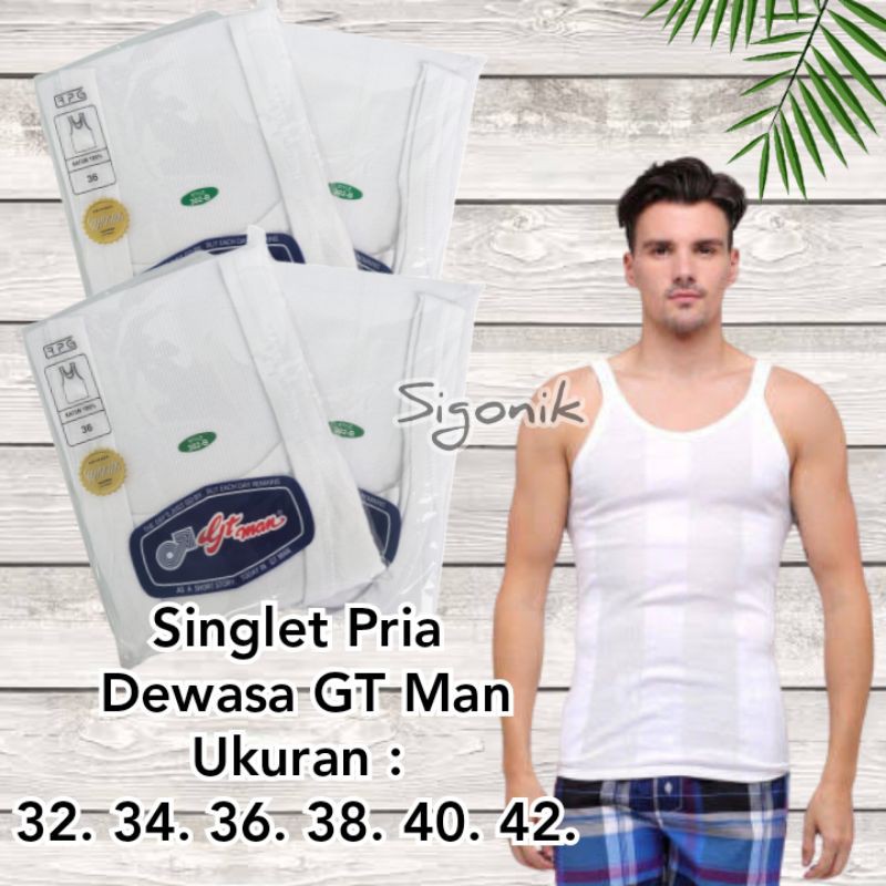 Singlet Kaos Dalam Pria Dewasa Cowok GT Man Original 32 34 36 38 40 42 Big Size Jumbo