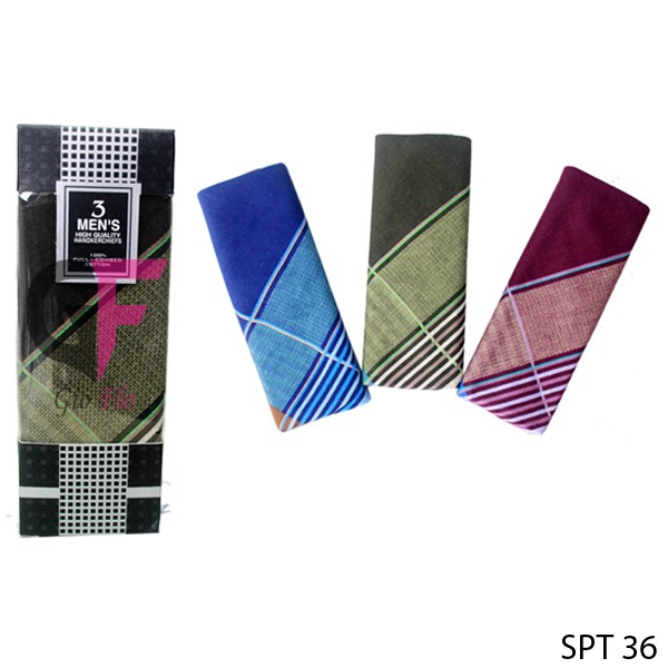 GIOFLO Sapu Tangan Aksesoris Pria Terbaru Isi 3 PCs Multicolor / SPT 36