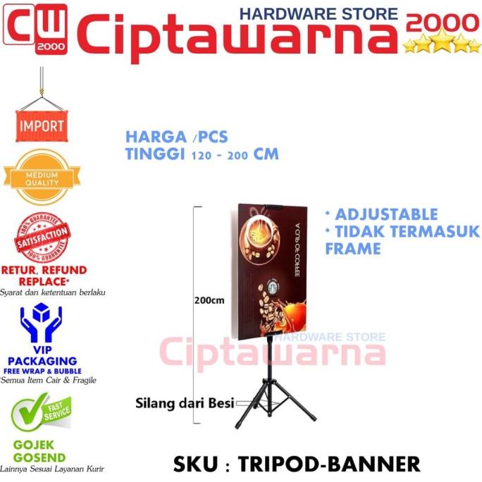 Tripod Stand Banner Display Tiang Iklan Untuk Banner Dan Poster Usaha