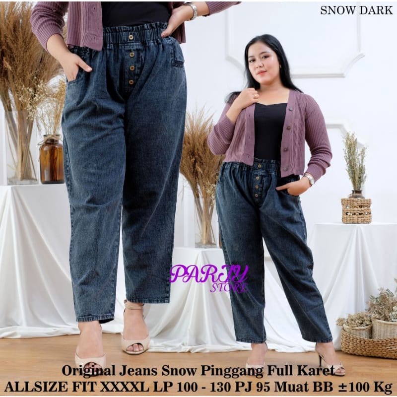 CELANA JEANS BOYFRIEND 100KG JUMBO BIGSIZE WANITA LEGGING - BAHAN JEANS / DENIM