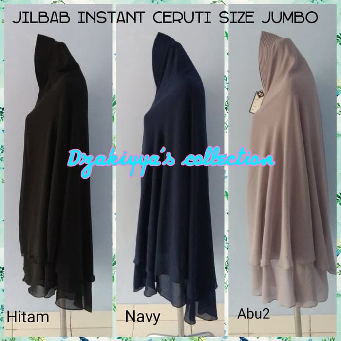 Jilbab instant ceruti jumbo /bergo syari / khimar ceruti / big size