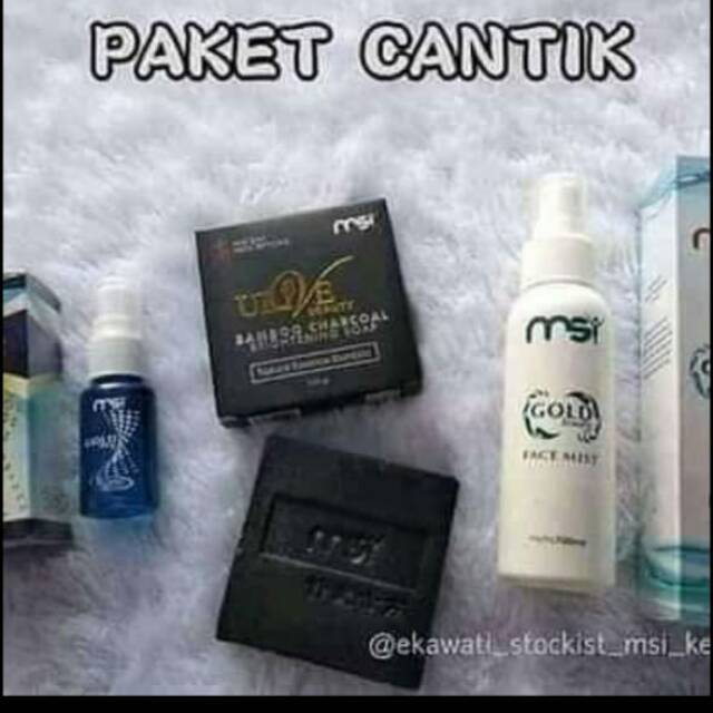 Paket cantik sabun bambooe charcoal produk MSI