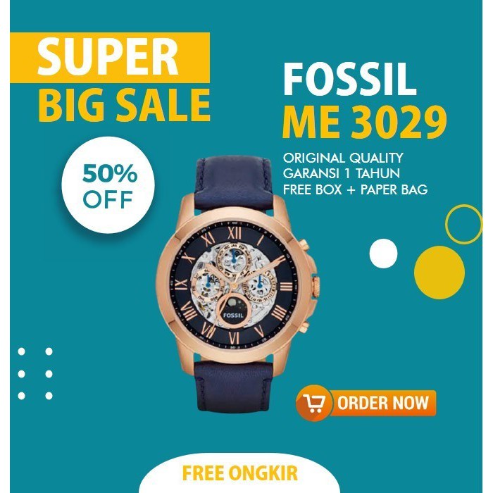 Jam Tangan Fossil ME3029 Automatic Pria Original