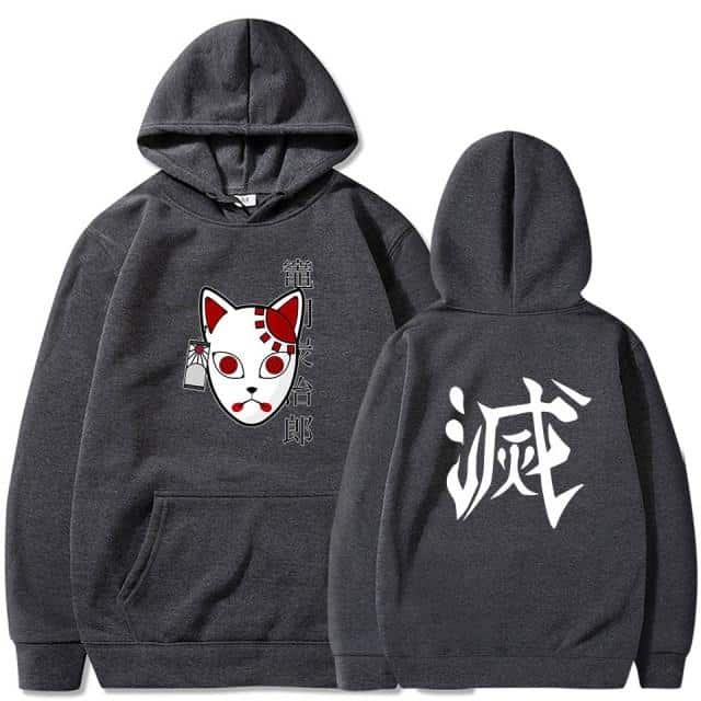 Sweater Anime DEMON SLAYER Oblong / Hoodie TANJIRO MASK Jumper Pria Wanita Size S M L XL XXL XXXL