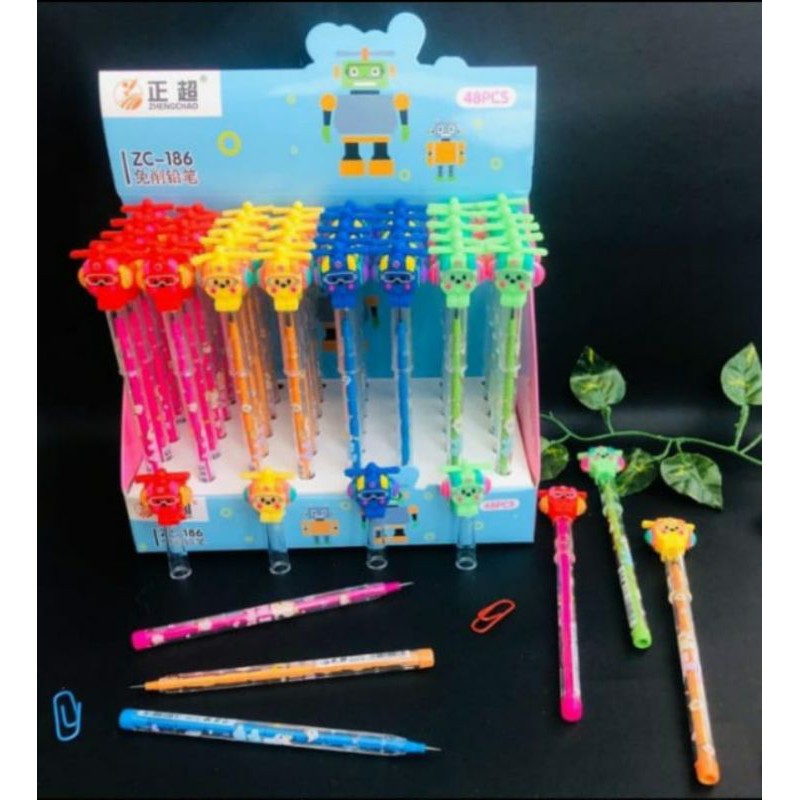 (4pc) pensil lantu/lantu bensia/pensil cabut lucu/pensil bongkar pasang-Plane