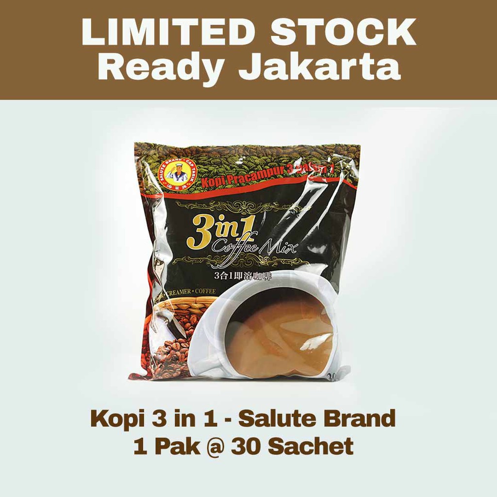 

Kopi Malaysia 3 in 1 merk Salute 30 sachet