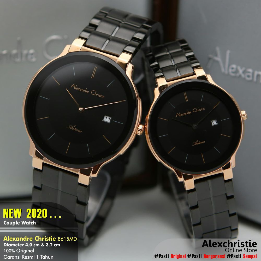 2020 Jam Alexander Christie Couple Original 8615MD Rosegold Black Original - Alexandre Christie