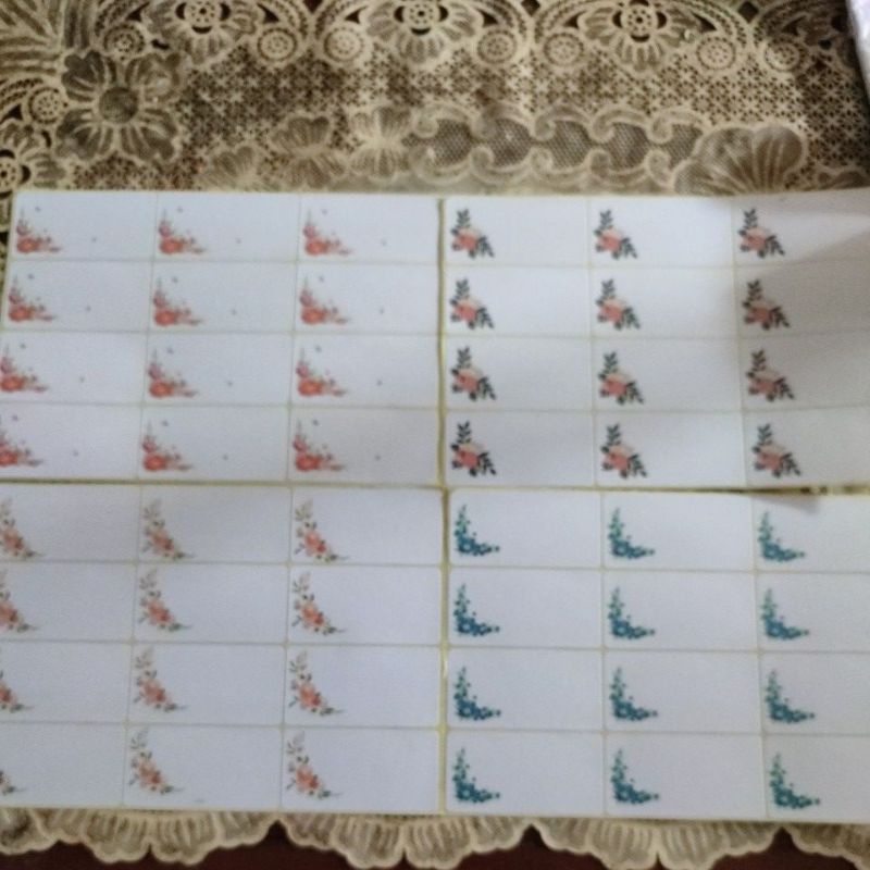 label undangan no 103 motif bunga