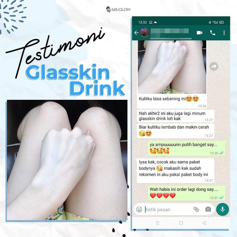 GLASSKIN DRINK MSGLOW MINUMAN COLLAGEN PEMUTIH BADAN