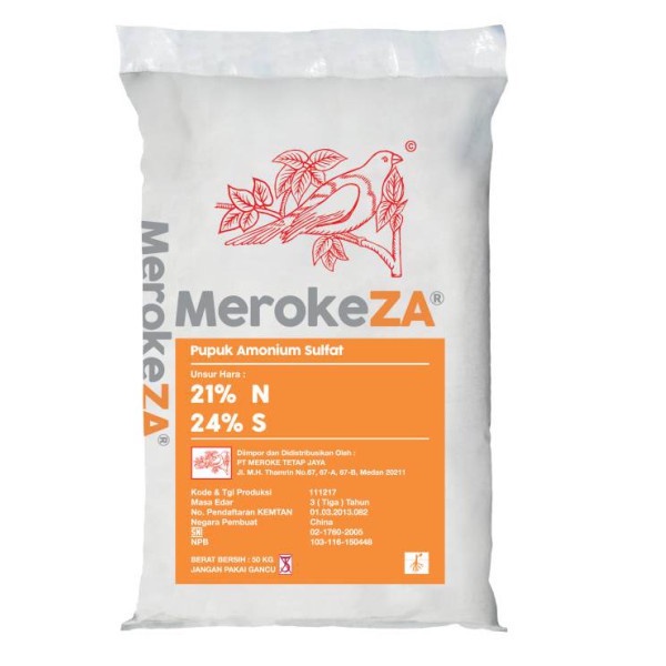 ZA Meroke Zak 50kg Pupuk Ammonium Sulfat Non Subsidi Nitrogen Tanaman