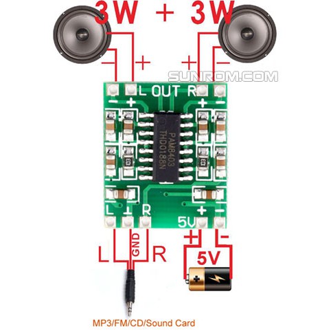 PAM8403 Mini Digital HiFi Audio Amplifier 5V Stereo 2 CH 3W CLASS D X