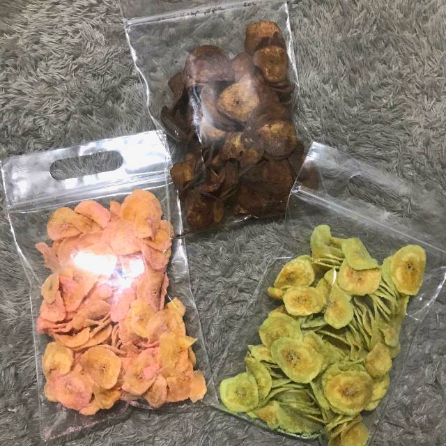 

Keripik pisang kepok khas lampung dengan 3 varian rasa