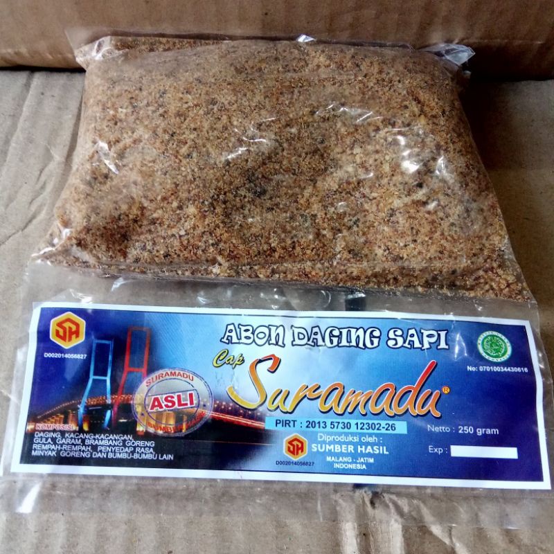 

Abon daging sapi Asli Cap Suramadu kemasan 250gr