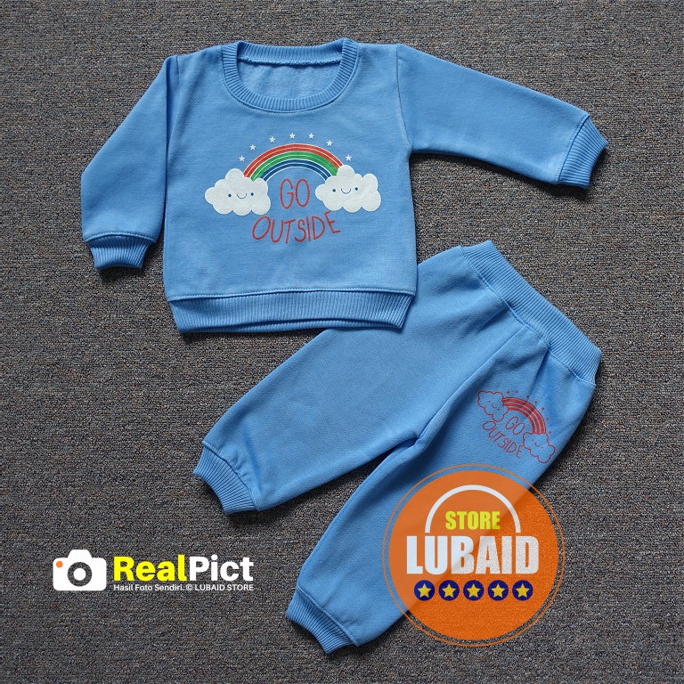 [SJK-RF08] LUBAID STORE, Setelan Sweater Anak 1 - 2 Tahun, Jaket Bayi RED FOREST Pelangi Go Outside-1