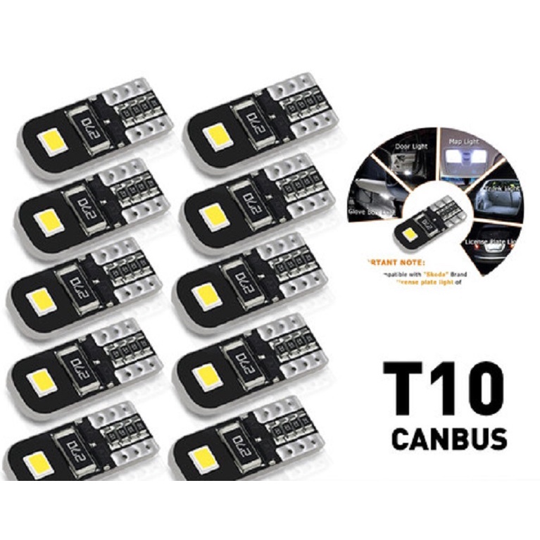 Lampu LED T10 W5W Canbus 2 Sisi Motor Mobil