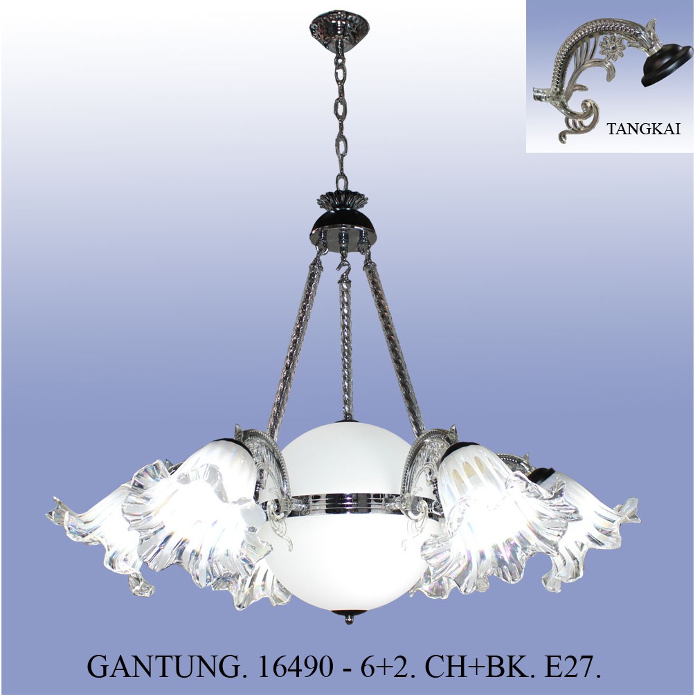 Lampu Hias Gantung Minimalis Dekorasi Ruang Tamu 16490 / 6+2 CH/GD