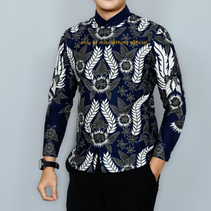 BAJU KEMEJA BATIK PRIA SLIM FIT LENGAN PANJANG LUIGI BATANI REV 14