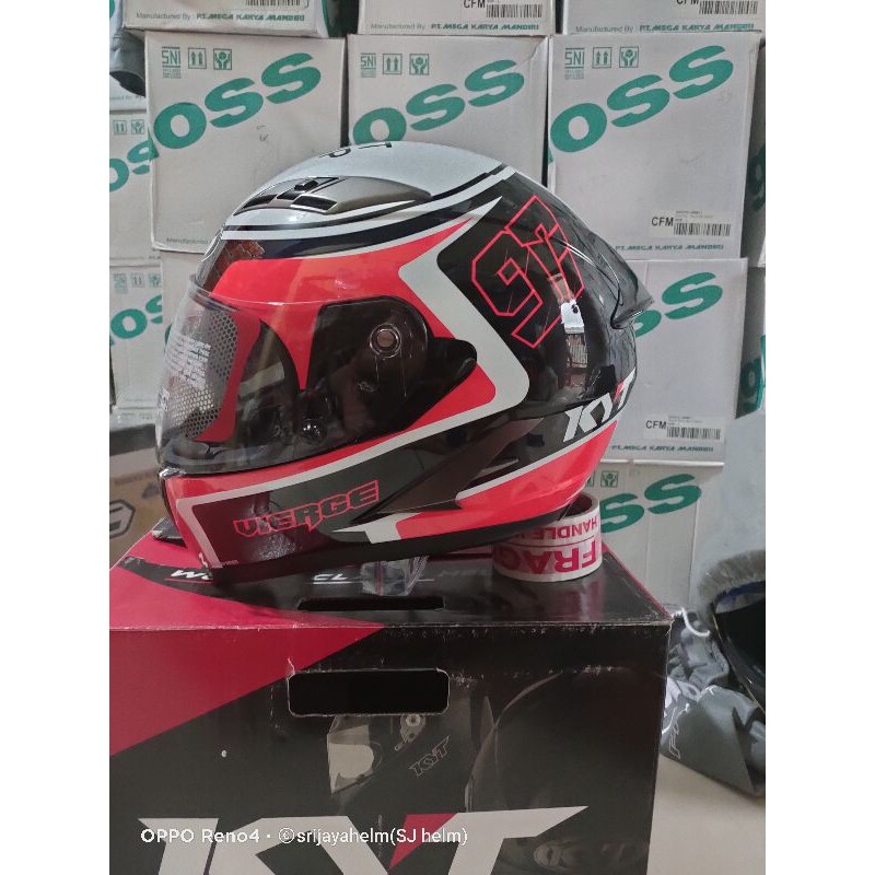 HELM KYT VENDETTA 2 XAVI VIERGE BLAK/RED FLUO M L XL ORIGINAL ONGKIR 2KG