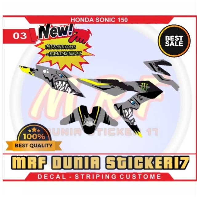 dekal Honda sonic 150 stiker decal Honda Sonic 150 decal stiker Honda sonic stiker motor  sonic 03