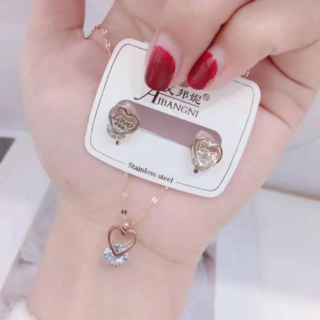 SET TITANIUM / KALUNG TITANIUM / ANTING TITANIUM / AKSESORIS KOREA