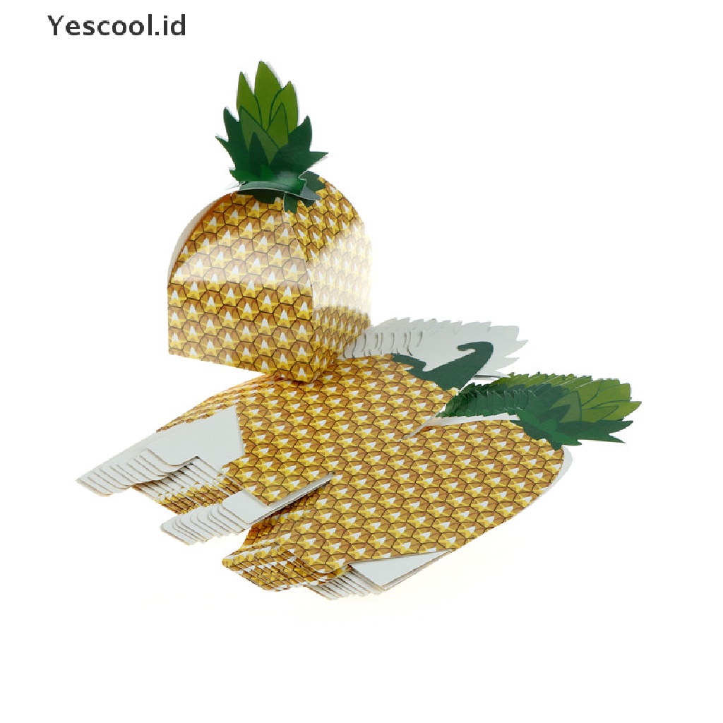 【Yescool】 12pcs candy boxes paper pineapple gift bag beach wedding decor party supplies .