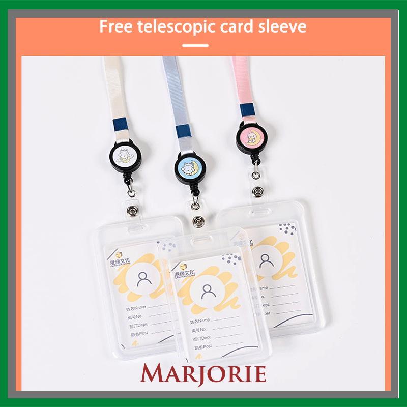 Kartu Bus Izin Kerja Siswa Kartu Makan Plastik Dua Sisi Pemegang Kartu Transparan-MJD