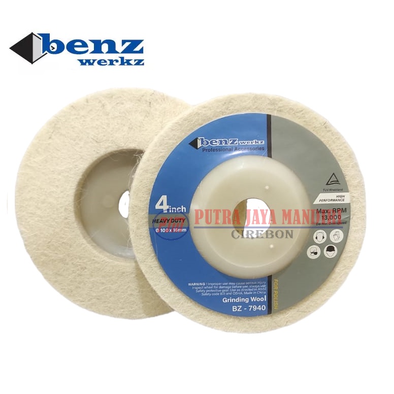 Benz Wool Poles 4 Inch / Grinding Wool 4 inch / Mata Gerinda Poles stainless Besi 4 inch