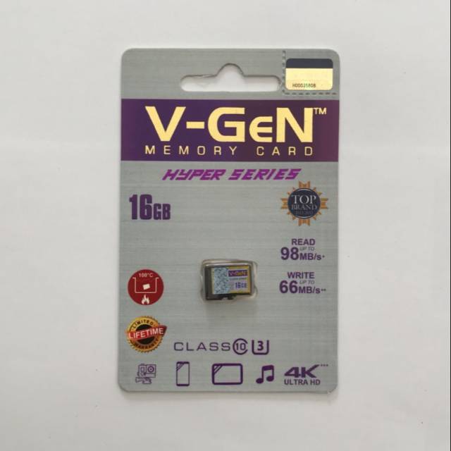 Micro SD 16GB Class 10 V-GeN Hyper Series Memory Card 16 GB Vgen