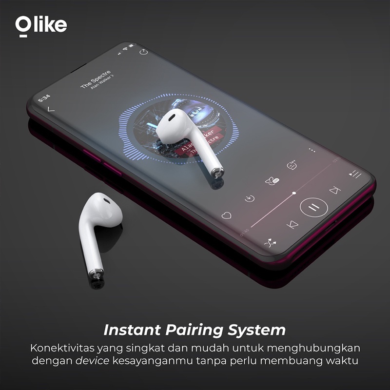 Olike Deep Bass Wireless Earphone True Wireless Bluetooth Earphone Mini Earbuds TWS T101 Garansi Resmi