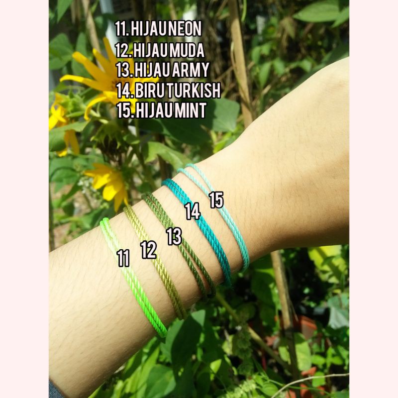 Gelang Tali Anyam Little star / Charm Bintang bisa mix warna tali polyester