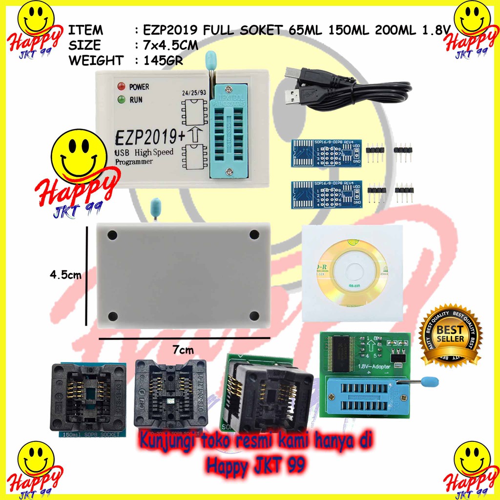 [ HAPPY JKT 99 ] FULLSET ALAT FLASH BIOS PROGRAMMER EZP2019 150ML+200ML+65ML+1.8V ORIGINAL