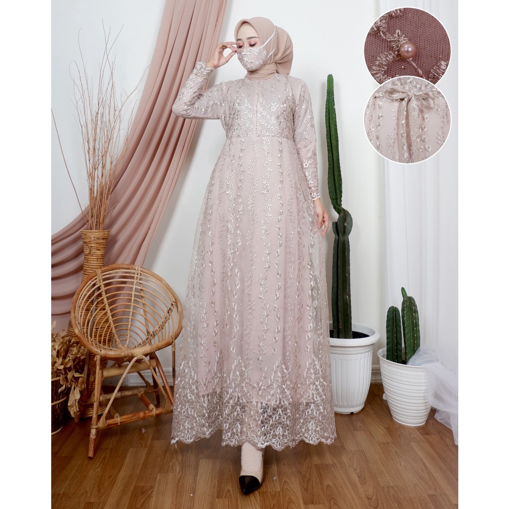 Permata Olshop / Kebaya Gamis Busui Zaya Modern Syofas / Gamis Modern Pesta Mewah / Kebaya Seragam