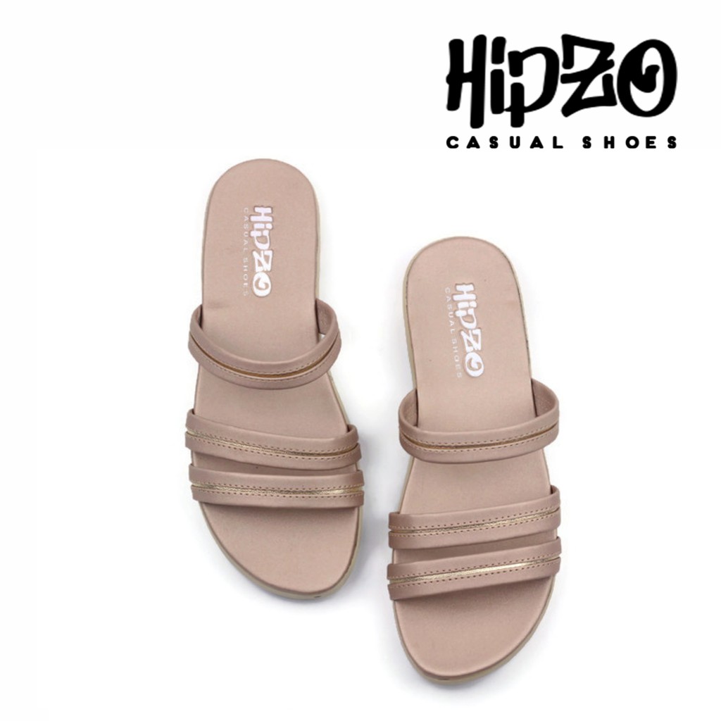Sendal Wanita Original Hipzo CT 06 Sandal Wanita Sandal Fashion Wanita Murah Sandal Cewek Sandal Slop Wanita-Cream