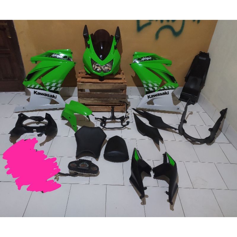 fairing body full set NINJA 250 R karbu hijau SE special edition