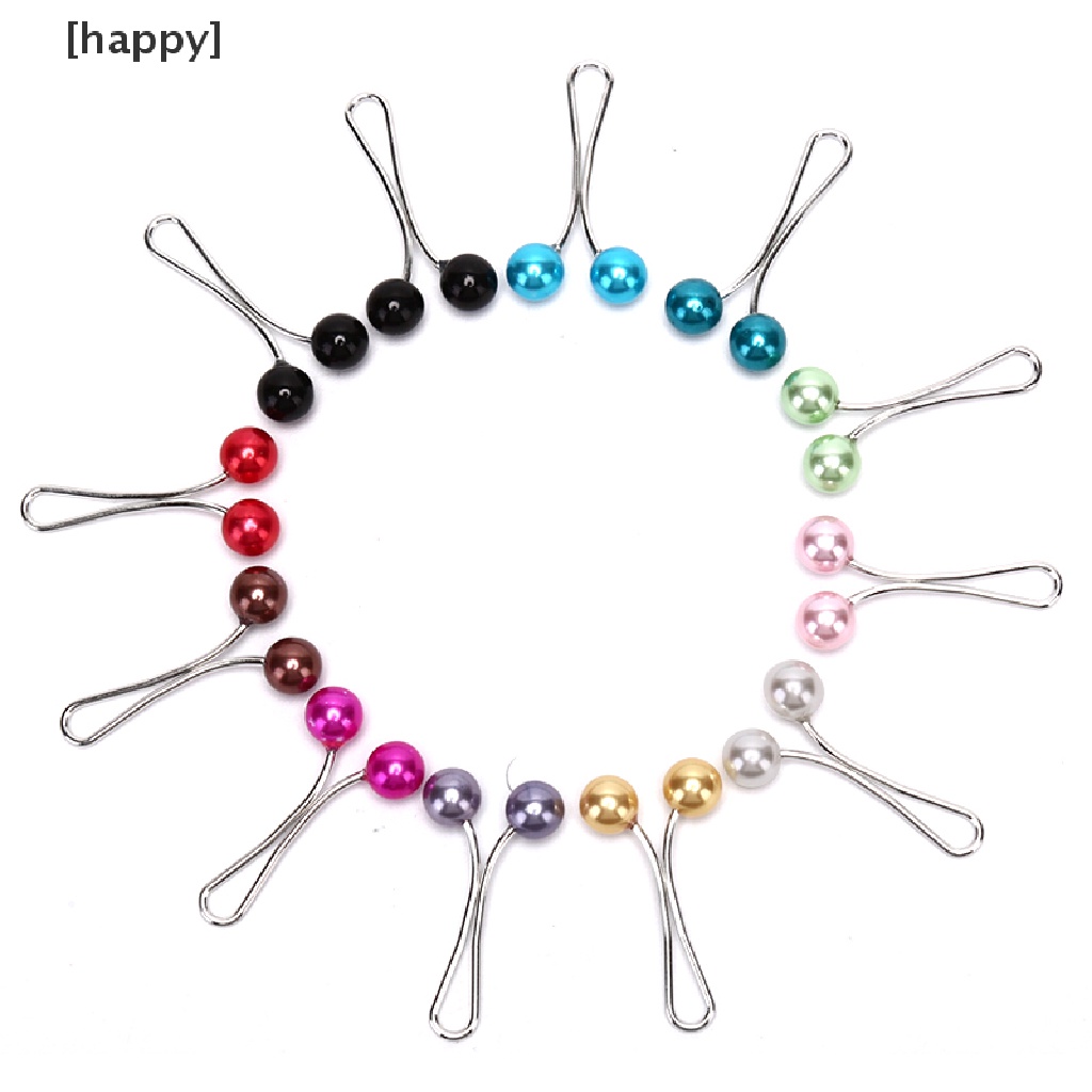 12pcs Bros Pin Aksen Mutiara Untuk Scarf Hijab Wanita Muslim
